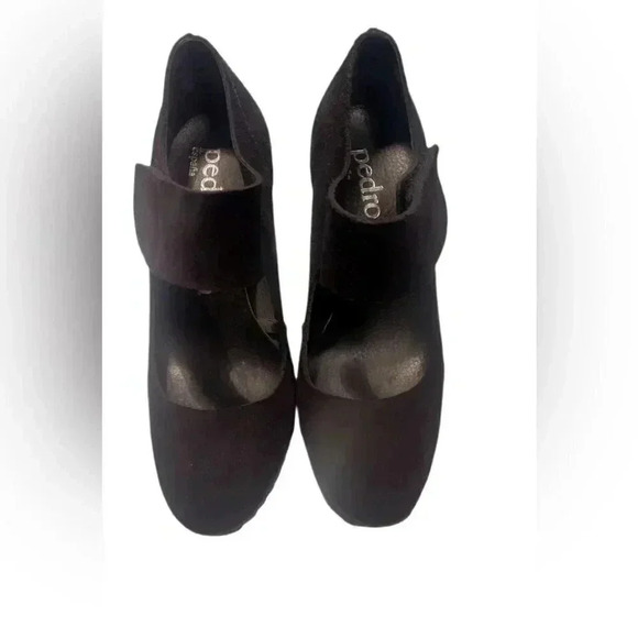 Pedro Garcia Black suede stylish day 2 nite platform Maryjane Velcro heel pump 8 - Picture 2 of 6